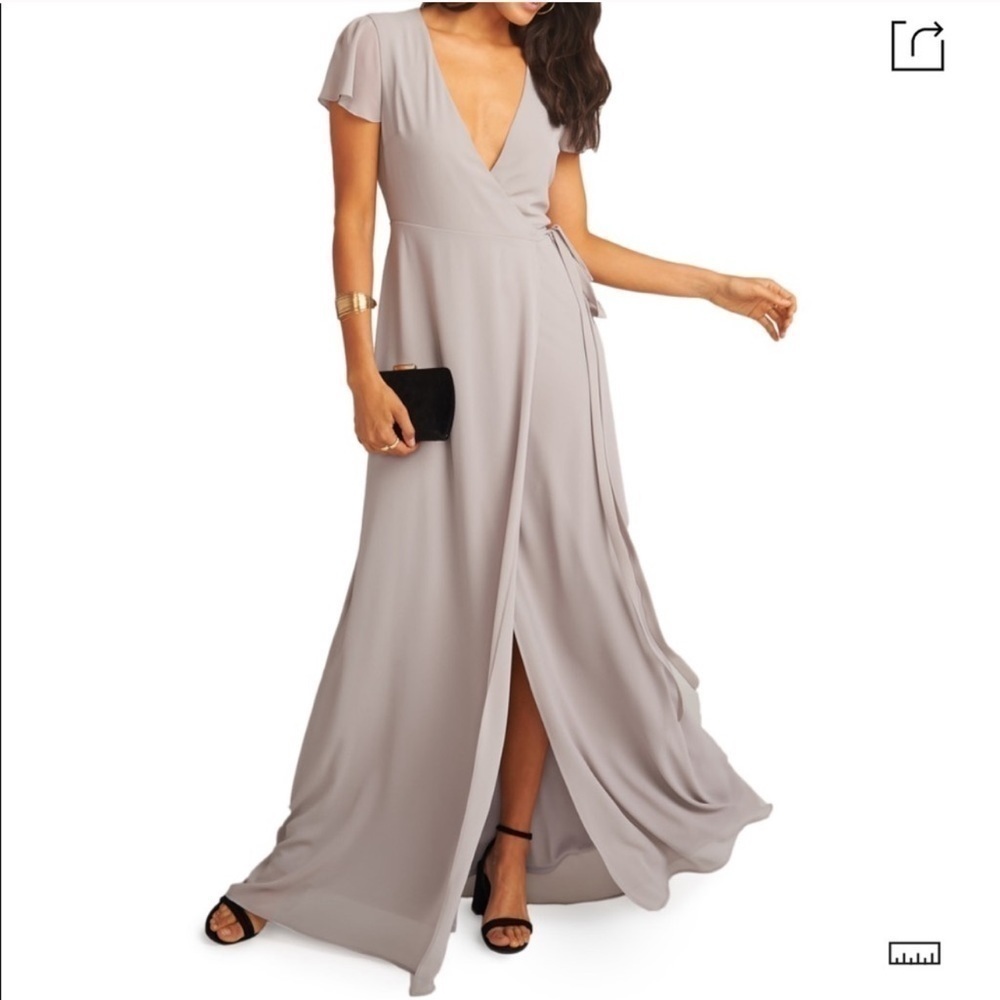 Show Me Your MuMu Noelle Wrap Dress Dove Gray Medium